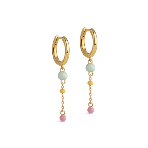 Enamel Lola Bold Hoops, Forgyldt, Pastel Mix